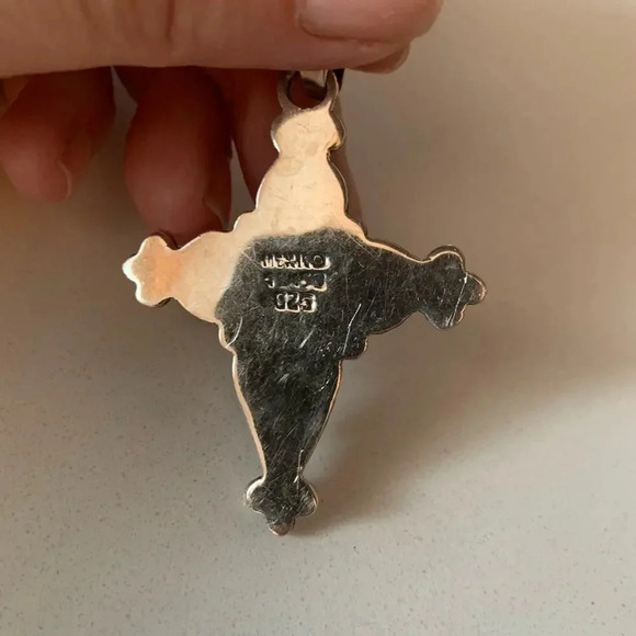 Vintage (?) Mexico Sterling 925 Turquoise Coral MATL Style Cross Pendant - Picture 3 of 5